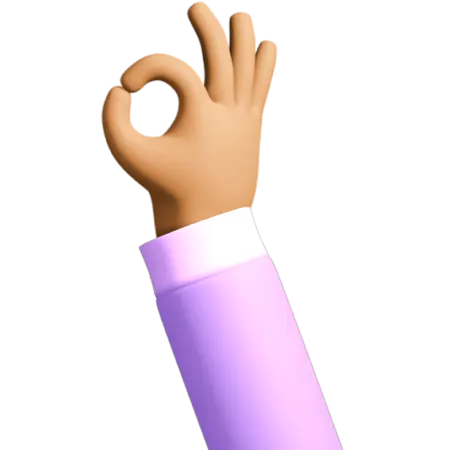 Hand forming an okay gesture